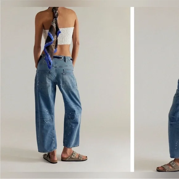 NWT Free People We The Free Moxie Pull-On Barrel Jeans Timeless Blue 27, 29, 30 - Picture 5 of 17